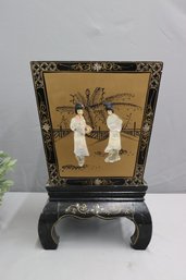 Chinese Black Lacquer Planter On Stand Chinoiserie