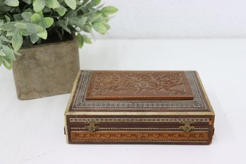 Anglo-Indian Carved Box With Delicate Inlay Work