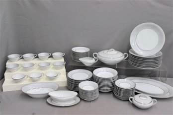 Vintage Noritake Japanese Porcelain Sabrina Pattern Dinnerware And Serveware