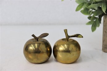 Two Vintage Brass Small Apple Bells