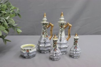 Japanese Condiment Set Made And Hand Painted In Japan S&P Oil Vinegar Sugar Bowl ( No Lid )