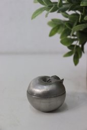 Vintage Rio 1981 Fine Pewter Apple Trinket Small Covered Bowl