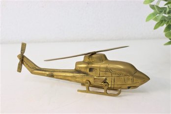 Miniature Brass Helicopter Figurine