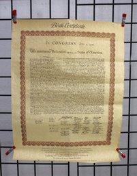 #59-'Birth Certificate - The Declaration Of Independence' Commemorative Poster By Typographic Innovations