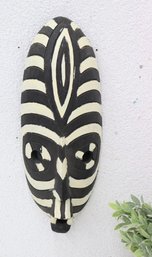 Zebra Stripe Black And White Wooden Fortune Mask