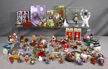 Big Holiday Mixed Lot Of Figurines, Ornaments, Stocking Stuffers, Et Al.