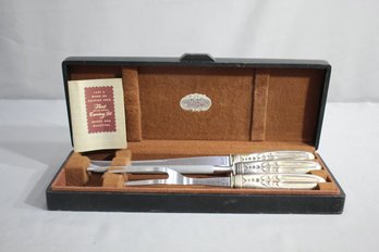 Vintage Flint Hollow Ground Cutlery Carving Set In Original Case