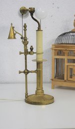 Vintage Twin Bulb Brass Converted Oil Banker's Lamp