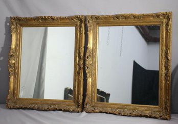 Pair Of Continental Giltwood Wall Mirrors - 25' X 21'