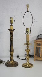 Tow Vintage Brass And Brass-tone Accent Lamps