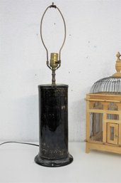 Vintage Asian Painted Bollard Table Lamp