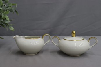 Gold Detailed Eschenbach Porcelain Creamer And Sugar Set