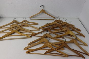Group Lot Of Vintage Wooden Hangers