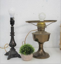 Two Vintage Metal Accent Lamps