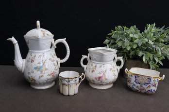 Mixed Lot Of Hand Painted Porcelain Tea/Coffee Service