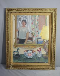 Portrait Of A Young Man In Reflection - Framed Painting