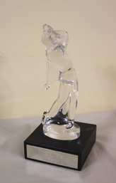 Clear Glass Hole-in-one Golf Figurine