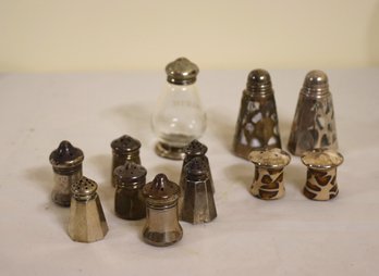 Group Lot Of Vintage Sterling Silver Salt & Pepper Shakers