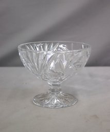 Vintage Glass Pinwheel Starburst Pattern Footed Jelly Compote