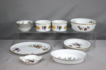 Group Lot Of  Floral And Fruit Motif Oven-to-Table Cookware Ramekins