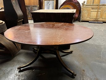 Vintage Dinning Room Table . Brass Casters