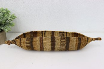 2 Of 2 Hand-Woven Ethiopian Gambella Canoe Basket - Staggered Stripe