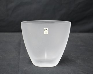 Sasaki Japanese Lead Crystal Frosted Ovoid Vase