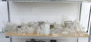 Shelf Lot Of Cut Glass And Crystal Assorted Items