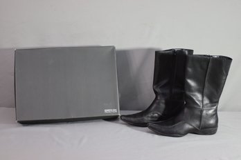 Kenneth Cole Reaction Boots Search Light Leather Riding Boots Black SZ 10M