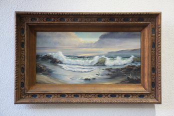 Framed Vintage - Seascape Painting By Fred Rash Sr.