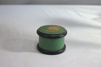 Green & Black Rose Decorated Round Top Trinket Box