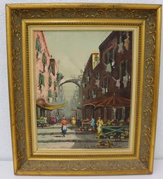 French School Oil On Canvas, Signed LR - Fine Decorative Frame
