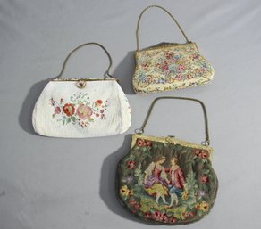 Three Vintage Embroidered And Beaded Bags