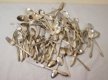 Group Lot Of Vintage Mixed Silverware Including International Deep Silver (silverplate)