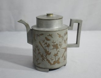 Vintage Chinese Mixed Metal Teapot With Inlay