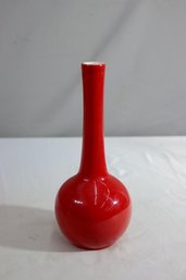 Vintage MCM Royal Haeger Red Outside White Inside Onion Bulb-style Vase