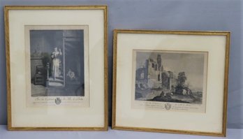 Two Framed Reproductions Of 19th Century Engravings -  Tire Du Cabinet De M. Le Brun