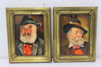 Father & Daughter Oil On Canvas Pair In Patinaed Brass Frames - RW Gruber (father) And Inge Gruber (daughter)
