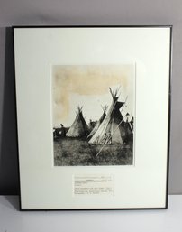 Antique Photograph Print Of Kiowa Indian Encampment, 1871