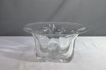 Vintage Orrefors #1598 MCM Edward Hald Pinched Base Crystal Console Bowl