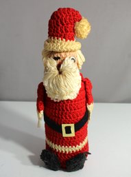 VINTAGE HANDMADE KNITTED SANTA CLAUS BOTTLE DECORATION