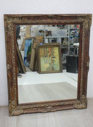 Antique Ornate Wooden Framed Mirror - 37.5' H X 31' W
