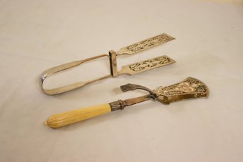 Two Vintage Victorian Style Asparagus Servers