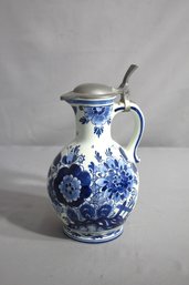 Blue Delft Classic Floral Pitcher Vase