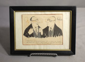 Framed Vintage Cartoon By Artist Mandelson