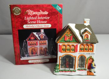 Merry Brite Lighted Interior Scene House Melody Music Shop