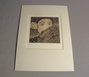 Mysterious Gaze: A Limited Edition Etching By Juan Soto, 1999'