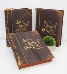 Antique 3 Volume Illustrated Set - Art & Artists Of Our Time, Clarence Cook, 1888 Copyright By Selmar Hess NY