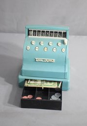 Vintage Baby Blue Tom Thumb Toy Cash Register With Play Money Western Stamping Corp.