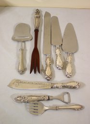 Group Lot Of Sterling Weighted Handle Serving Pieces